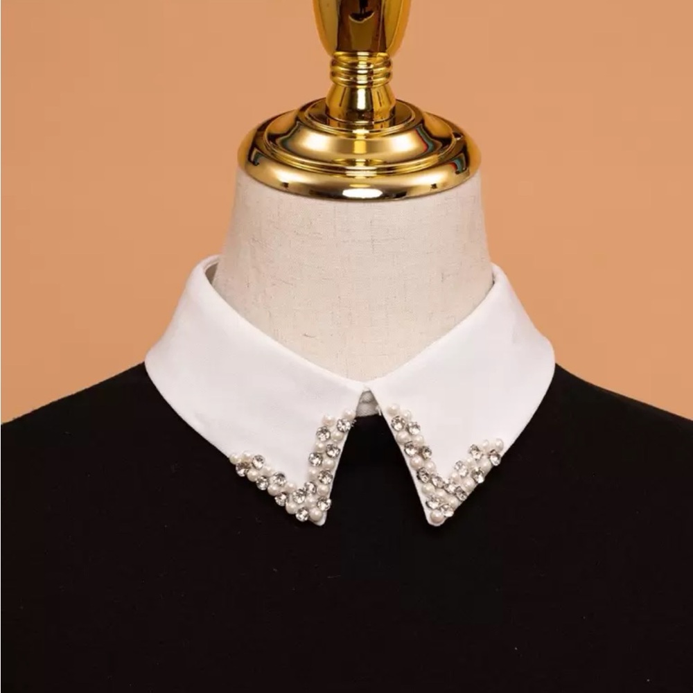 White Pearl Embellished Collar